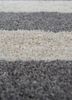 linear grey and black wool and viscose hand tufted Rug - CloseUp