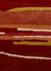 linear red and orange wool and viscose hand tufted Rug - CloseUp linear red and orange wool and viscose hand tufted Rug - CloseUp