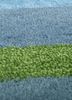 linear blue wool and viscose hand tufted Rug - CloseUp