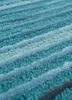 linear blue wool and viscose hand tufted Rug - CloseUp
