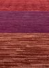 linear red and orange wool and viscose hand tufted Rug - CloseUp