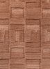 aprezo red and orange wool hand knotted Rug - CloseUp