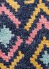clan blue wool and bamboo silk hand knotted Rug - CloseUp