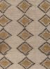 thyme beige and brown wool hand knotted Rug - CloseUp