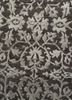 far east grey and black wool and viscose hand knotted Rug - CloseUp