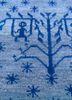 manchaha blue wool hand knotted Rug - CloseUp