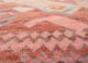 manchaha red and orange wool and bamboo silk hand knotted Rug - CloseUp