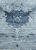 chaos theory by kavi grey and black wool and bamboo silk hand knotted Rug - CloseUp