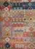 manchaha red and orange wool and bamboo silk hand knotted Rug - CloseUp manchaha red and orange wool and bamboo silk hand knotted Rug - CloseUp