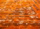 vintage red and orange wool hand knotted Rug - CloseUp