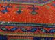vintage red and orange wool hand knotted Rug - CloseUp vintage red and orange wool hand knotted Rug - CloseUp
