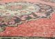 vintage red and orange wool hand knotted Rug - CloseUp vintage red and orange wool hand knotted Rug - CloseUp