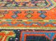 vintage red and orange wool hand knotted Rug - CloseUp vintage red and orange wool hand knotted Rug - CloseUp