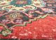 vintage red and orange wool hand knotted Rug - CloseUp vintage red and orange wool hand knotted Rug - CloseUp