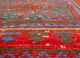 vintage red and orange wool hand knotted Rug - CloseUp