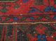 vintage red and orange wool hand knotted Rug - CloseUp vintage red and orange wool hand knotted Rug - CloseUp