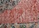 vintage red and orange wool hand knotted Rug - CloseUp vintage red and orange wool hand knotted Rug - CloseUp
