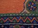 vintage red and orange wool hand knotted Rug - CloseUp