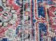 vintage red and orange wool hand knotted Rug - CloseUp