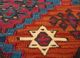 nayaab red and orange wool flat weaves Rug - CloseUp