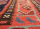 nayaab pink and purple wool flat weaves Rug - CloseUp