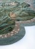 inde rose green wool and silk hand knotted Rug - Corner
