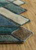 archetype blue wool and viscose hand tufted Rug - Corner