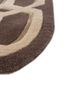 linear beige and brown wool and viscose hand tufted Rug - Corner