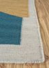 checkers blue wool flat weaves Rug - Corner checkers blue wool flat weaves Rug - Corner