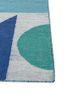 checkers blue wool flat weaves Rug - Corner