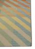 checkers red and orange wool flat weaves Rug - Corner