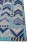 checkers blue wool flat weaves Rug - Corner
