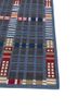 checkers blue wool flat weaves Rug - Corner checkers blue wool flat weaves Rug - Corner