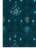 bedouin blue wool flat weaves Rug - Corner