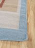 checkers blue wool flat weaves Rug - Corner checkers blue wool flat weaves Rug - Corner