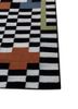 checkers grey and black wool flat weaves Rug - Corner checkers grey and black wool flat weaves Rug - Corner