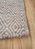 abrash blue wool and viscose flat weaves Rug - Corner