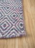 abrash blue wool and viscose flat weaves Rug - Corner