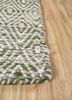 abrash green wool and viscose flat weaves Rug - Corner
