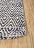 abrash blue wool and viscose flat weaves Rug - Corner