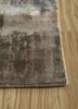 entropy grey and black bamboo silk hand knotted Rug - Corner