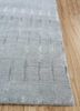 azalea blue wool and bamboo silk hand knotted Rug - Corner