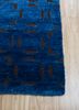 azalea blue wool and silk hand knotted Rug - Corner