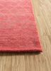 kolam red and orange wool and bamboo silk hand knotted Rug - Corner