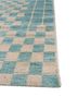 blythe blue wool hand knotted Rug - Corner