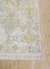far east ivory wool and silk hand knotted Rug - Corner far east ivory wool and silk hand knotted Rug - Corner