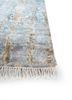 entropy blue wool and silk hand knotted Rug - Corner