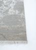 entropy grey and black wool and silk hand knotted Rug - Corner