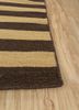 alhambra beige and brown wool flat weaves Rug - Corner
