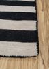 alhambra grey and black wool flat weaves Rug - Corner